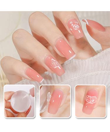 Silicone Nail Art Stamper Kit with 4 Sizes & Scrapers - Clear Round Square Jelly Stamper for Nail Stamping, DIY Nail Decoration - Nail Stamping Kit for Polish - Buy Online on GoSupps.com