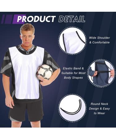 24 Pack Mercerized Fabric Scrimmage Soccer Pinnies Vests - Youth & Adult Sports Training Jerseys - Black/White - Buy Online on GoSupps.com