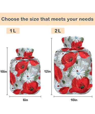 Naanle 2L Hot Water Bottle with Floral Cover - Menstrual Cramps Pain Relief & Heat Therapy - Buy Online on GoSupps.com