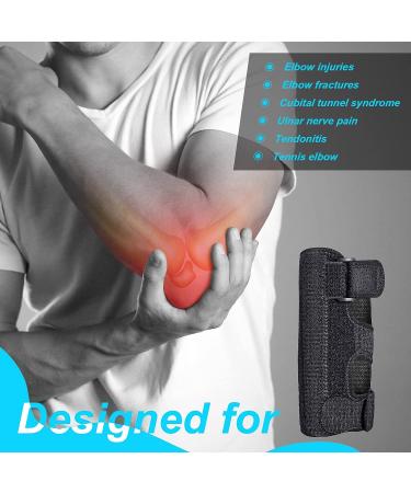 Adjustable Elbow Brace for Ulnar Nerve Entrapment | Cubital Tunnel Syndrome Support with Metal Splint | Ideal for Sleeping | Men & Women S/M - Buy Online on GoSupps.com