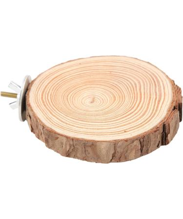 Round Wooden Springboard Parrot Perch Stand Toy - Small Parakeets, Cockatiels, Hamster (6cm) - Buy Online on GoSupps.com