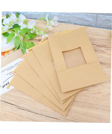 SOLUSTRE 50pcs Self-sealing Kraft Paper Stand up Bag Food Grade Kraft Paper Self Sealing Food Bags Choclates Kraft Bags Christmas Chocolates Window Food Bag Open The Window Chocolate Coins - Buy Online on GoSupps.com