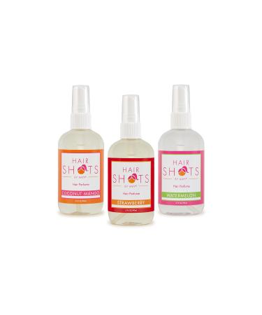 Hair Shots Heat Activated Hair Fragrance Summer Fun Bundle 3 Items: Coconut Mango, Strawberry, Watermelon