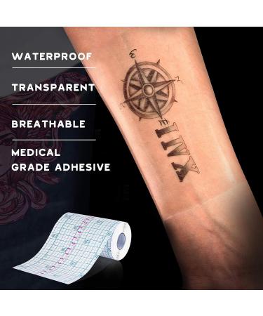 EalionMed Tattoo Aftercare Bandage Roll 4in x 11yd - Transparent Film Dressing for Shower Shield - Waterproof, Soft, Conformable & Breathable - Buy Online on GoSupps.com