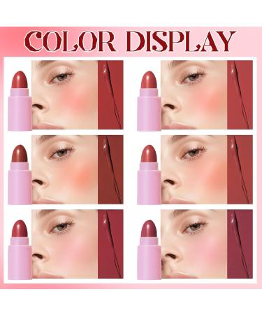 HOSAILY 6 Colors Mini Cream Blush Stick Set Matte Velvet Cream Blush Makeup Lightweight Natural Blendable Face Blush Stick Multi-Use Lip and Cheek Tint Cream Blusher for All Skin Tones - Buy Online on GoSupps.com