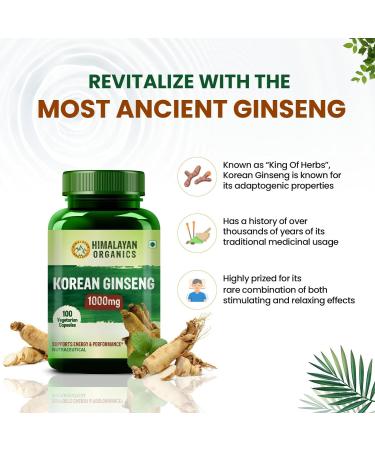 Korean Red Ginseng 1000mg for Men | Supports Brain Function Boosts Immunity Energy & Focus (100 Capsules) - Buy Online on GoSupps.com