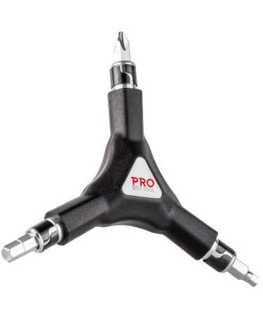 PRO BIKE TOOL 6 in 1 Y Wrench - 6 Interchangeable Bits - Allen Hex, T25, PH2 Screwdriver - Strong, Easy, Comfortable Bicycle Multitool Kit - Cycling Maintenance Tools for Road and Mountain Bikes - Buy Online on GoSupps.com