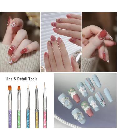 DUXMUZZ Double Ended Nail Art Brushes 5PCS Set - Nail Dotting & Liner Pens for Manicure & Nail Art Designs - Buy Online on GoSupps.com