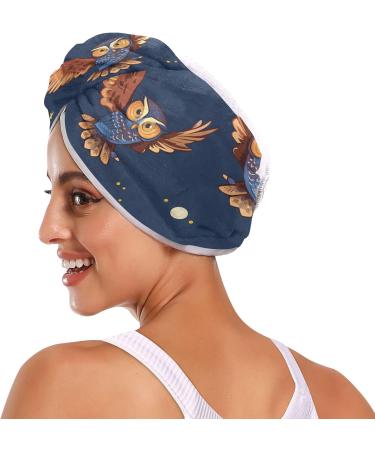 Brown Owl Hair Towel 2 Pack | Super Absorbent Quick Dry Hair Turbans for Women & Girls - Buy Online on GoSupps.com