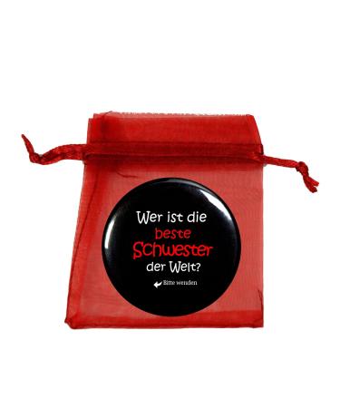 Pocket mirror mirror button Best Sister round 56mm diameter