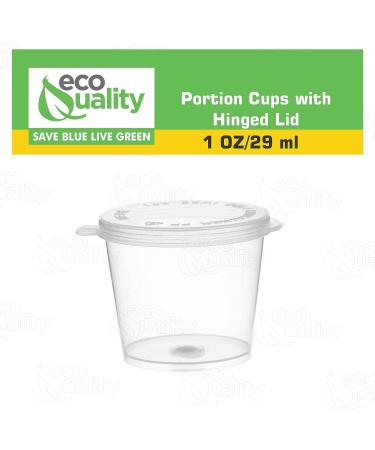 EcoQuality 50 Pack 1 oz Leak Proof Plastic Condiment Souffle Containers with Attached Lids - Perfect for Sauces, Samples, Slime, Jello Shots, Food Storage & More! - Buy Online on GoSupps.com