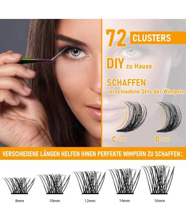 Buy D Curl 12mm Eyelash Extensions - 72PCS DIY Individual Eyelashes for Beginners - Reusable Eyelash Tufts (B09 D-12mm) - International Shipping Available - Buy Online on GoSupps.com