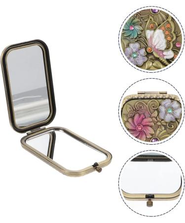 Buy Healifty Portable Vintage Makeup Mirror - Double Sided Folding Metal Travel Mirror for On-the-Go Glam - Buy Online on GoSupps.com