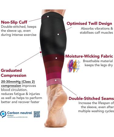 aZengear Calf Compression Sleeves for Men & Women - Shin Splint and Calf Support Brace - Leg Sleeves for Muscle Cramps - L-XL Pink Black - Buy Online on GoSupps.com