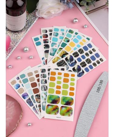 Kalolary Marble Toenail Stickers - 12 Sheets Self-Adhesive Nail Art Decals with Nail File | Perfect for Footnail Design & International Shipping - Buy Online on GoSupps.com