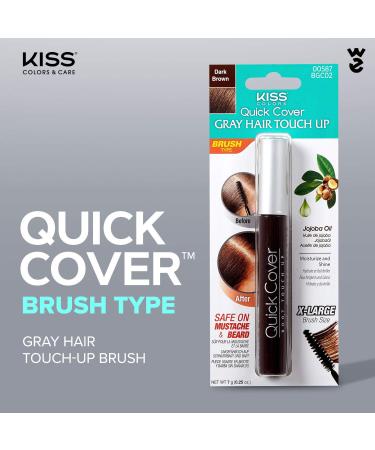 Kiss Quick Cover Gray Hair Touch Up Root Touch Up Moisturize and Shine Dark Brown Set - Brush & Stick Type - Buy Online on GoSupps.com