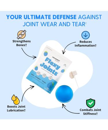 Flexy Joints Complete Joint Support Powder - Glucosamine Chondroitin MSM Boswellia D3 K2 for Mobility & Inflammation Relief - Blue Raspberry Flavor | 60 Servings - Buy Online on GoSupps.com