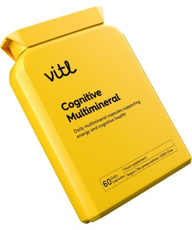 Vitl Cognitive Multivitamin Daily Supplement - 60 High Strength Capsules with Zinc Selenium & Manganese - Supports Immunity Promotes Cognitive Health & Protects Cells from Oxidative Stress Cognitive Multi 60 count (Pack of 1) - Buy Online on GoSupps.com