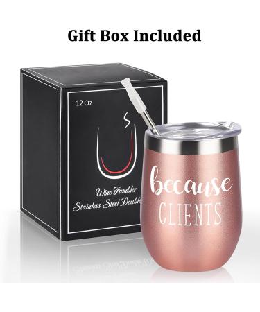 GTmileo Clients Gifts: Stainless Steel Insulated Wine Tumbler - Perfect Christmas & Birthday Gifts for Coworkers, Social Workers, Hairdressers, Lawyers, Realtors - 12oz Rose Gold - Buy Online on GoSupps.com