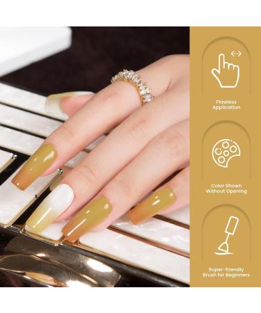 MAYCHAO 15ML Gel Nail Polish 1Pc Fall Fragrance Gel Polish Soak Off UV LED Yellow Color Nail Gel Polish Nail Art Starter Manicure Salon DIY at Home 0.5 OZ - Buy Online on GoSupps.com