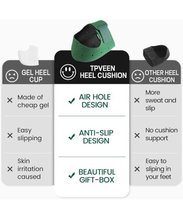 Plantar Fasciitis Gel Heel Protectors for Men & Women | Anti-Slip Heel Cups & Cushion Support for Pain Relief | Foot Fatigue Relief | Size W 4.5-9 / M 5-8 - Black - Buy Online on GoSupps.com