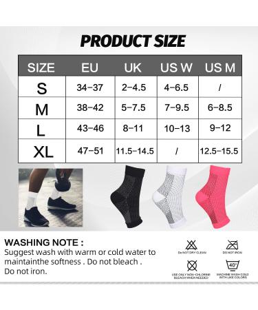 4 Pairs Plantar Fasciitis Socks Neuropathy Socks Ankle Compression Socks for Women Men Medical Ankle Support Brace Wide Calf Compression Socks for Flying Running S (2-4.5) 4 Pairs Pink - Buy Online on GoSupps.com