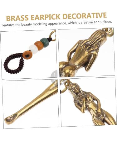 3D Beauty Ear Spoon Brass Earwax Pick Cleaner Tool - Female Form Body Keychain - Buy Online on GoSupps.com