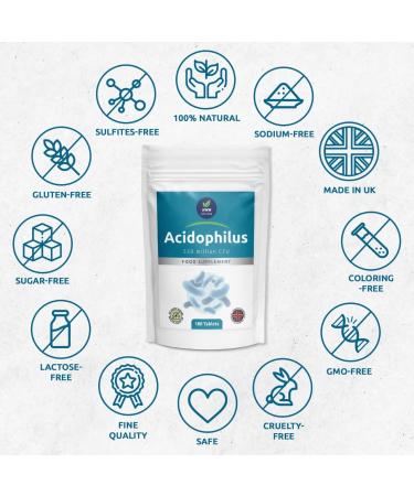 Acidophilus Probiotic 550 Million CFU x 180 Tablets for Gut Health - 6 Month Supply - Buy Online on GoSupps.com