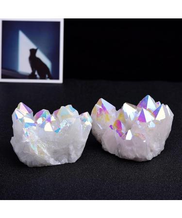 Crystals and Stones Minerals Rough Natural Electroplated White Crystal Stone Cluster for Home Office Decoration QINTINYIN 200-250g White - Buy Online on GoSupps.com