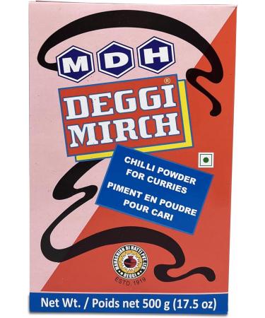 MDH Deggi Mirch 500g Chilli Powder (Lal Mirchi) Ground Indian Spice All Natural Salt-Free Vegan Non-GMO for Hot Taste - Buy Online on GoSupps.com
