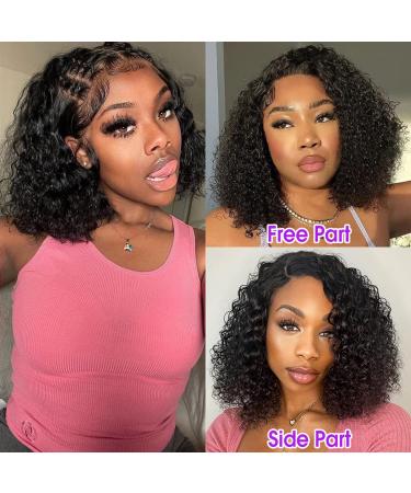 12 Inch Curly Bob Wig | Human Hair Lace Front Wig for Black Women | 180% Density | Pre-Plucked with Baby Hair | Natural Hairline - Buy Online on GoSupps.com