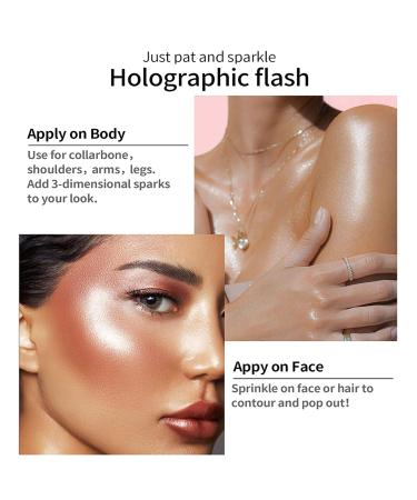 Aonat Highlighter Powder Stick - White & Pink Glittery Shimmer for Face Eyes Lips & Hair | Body Glow & Sparkle - Buy Online on GoSupps.com
