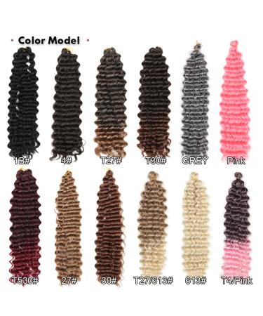 22 Inch Ocean Wave Crochet Hair 5 Pack - Deep Twist Wavy Braiding Hair (1B) - Pack of 5 - Buy Online on GoSupps.com