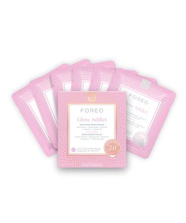 Glow Addict Advanced Collection 2.0 UFO -activated face mask - Moisturizing Facial - Beauty & Care - Vitamin C & Vitamin E - All skin types & blunt skin - anti -aging - 6 pcs. Glow addict 2.0