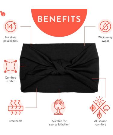 BLOM Original Boho Headbands for Women - 2-Pack Non Slip Knotted Headband - Made in Bali - Multistyle Elastic Head Wrap for Running, Yoga & Fashion - Buy Online on GoSupps.com
