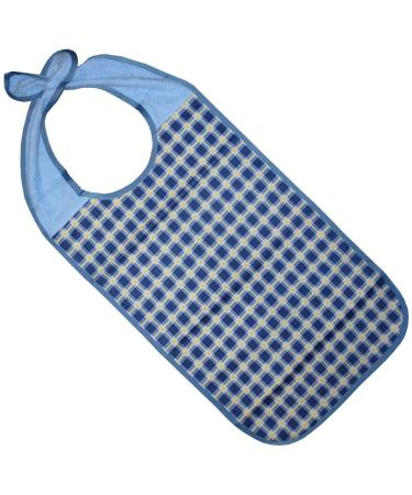 Adult Clothing Protector/Dining Apron/Bib with Snap Fastener Waterproof (Dark Blue)