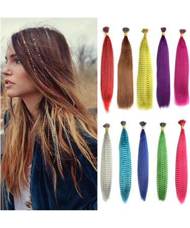Feather Hair Extension Colored Strands for Hair Feather Extension Synthetic Hairpiece Fake Hair Line Feather Hair Extensions crochet hair extension set (Color : 4 Size : 16inches) 16inches 4 - Buy Online on GoSupps.com