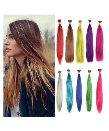 Rainbow Spring Hair Colored Strands - 16in Synthetic Hair Extensions for Vibrant Styles - Buy Online on GoSupps.com