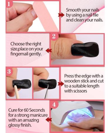 Ebanku 20pcs Cat Eye Black UV Gel Nail Foil - Self-Adhesive Nail Wraps & Stickers with Nail File - Perfect for Women & Girls Nail Decoration - Buy Online on GoSupps.com