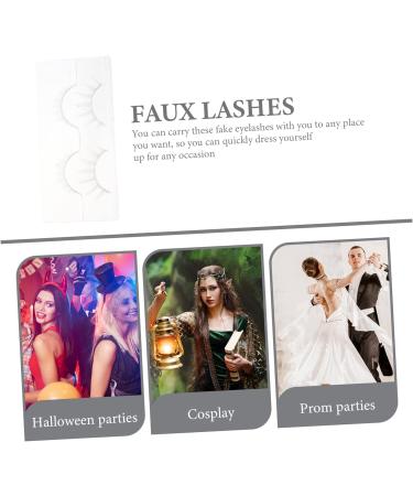 Beatifufu 2 Pairs White False Eyelashes White Individual Lashes Reusable Cosplay Lashes White Curly Eyelashes White Fake Eyelashes White Faux Eyelashes Chemical Fiber 5d Tool Luxurious - Buy Online on GoSupps.com