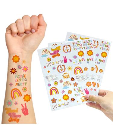 6 Sheets Two Groovy Temporary Tattoo  Two Groovy Party Decorations Include Temporary Tattoos  Groovy Birthday Decorations for Kids Teens  Adults
