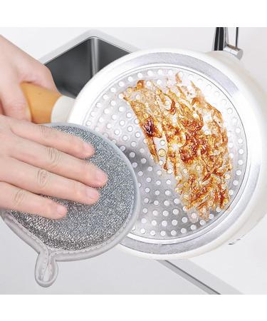 Wire Washing - Multifunctional Non Scratch Wire Dishcloth | Silver Bathroom Wire Scourers with High Elastic | Double-Sided Scrub Sponges Scrubber for Cookers Plates Pots Bathroom Hotel - Buy Online on GoSupps.com