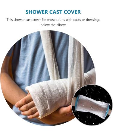 FRCOLOR 2pcs Waterproof Hand Cover - Shower Arm Cast Protector Sleeve for Plaster Bandages | 28x14cm | Ideal for Shower Use - Blue - Buy Online on GoSupps.com