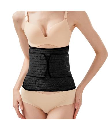 Postpartum Belly Band Wrap - C Section Recovery Abdominal Belt for Women | Waist Binder & Tummy Compression Support (Small Black - Buy Online on GoSupps.com