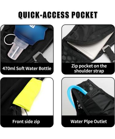 BBAIYULE 2L BPA Free Hydration Backpack | Ultralight Running Cycling & Hiking Bag | Adjustable Backpack with Drinking System for Men & Women | Includes 2 Drinking Bottles - Buy Online on GoSupps.com