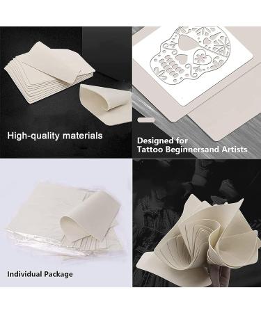 SOTICA Tattoo Practice Skins & Transfer Paper Set - 10 Fake Skin Pieces + 20 Thermal Template Papers for Tattoo Supplies - Buy Online on GoSupps.com