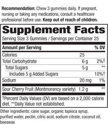 Nature's Way Tart Cherry Ultra Gummies - 75 Count Enzymatic Therapy Supplement - Buy Online on GoSupps.com