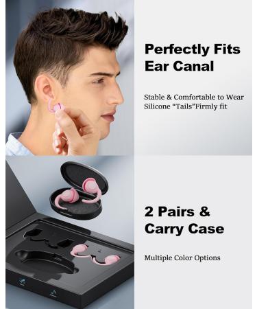 Ear Plugs for Sleeping - Soft Silicone Noise Reduction Earplugs | 2 Pairs Reusable Hearing Protection for Travel & Sound Sensitivity - Pink - Buy Online on GoSupps.com
