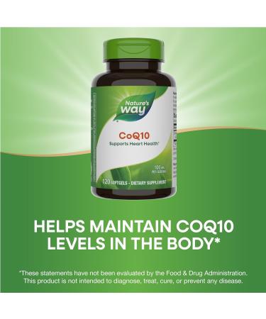 Nature's Way CoQ10 100 mg - Heart Health & Cellular Energy - 120 Softgels - Supports Vitality & Wellness - Buy Online on GoSupps.com