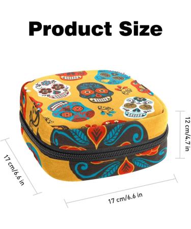 Womens Gothic Punk Storage Pockets - Stillpad Holder with Skull & Flower - Portable Feminine Product Bag - Buy Online on GoSupps.com